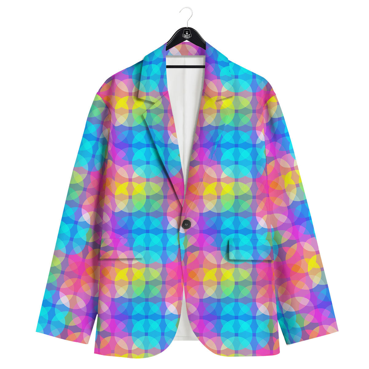 Disco Lights Colorful Print Pattern Men's Sport Coat-grizzshop