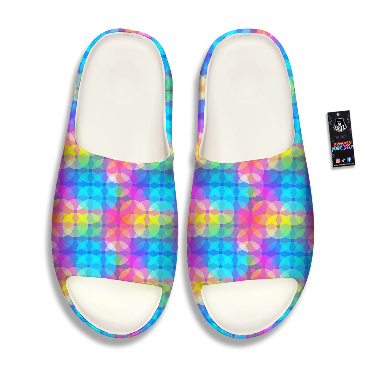 Disco Lights Colorful Print Pattern Sandals-grizzshop