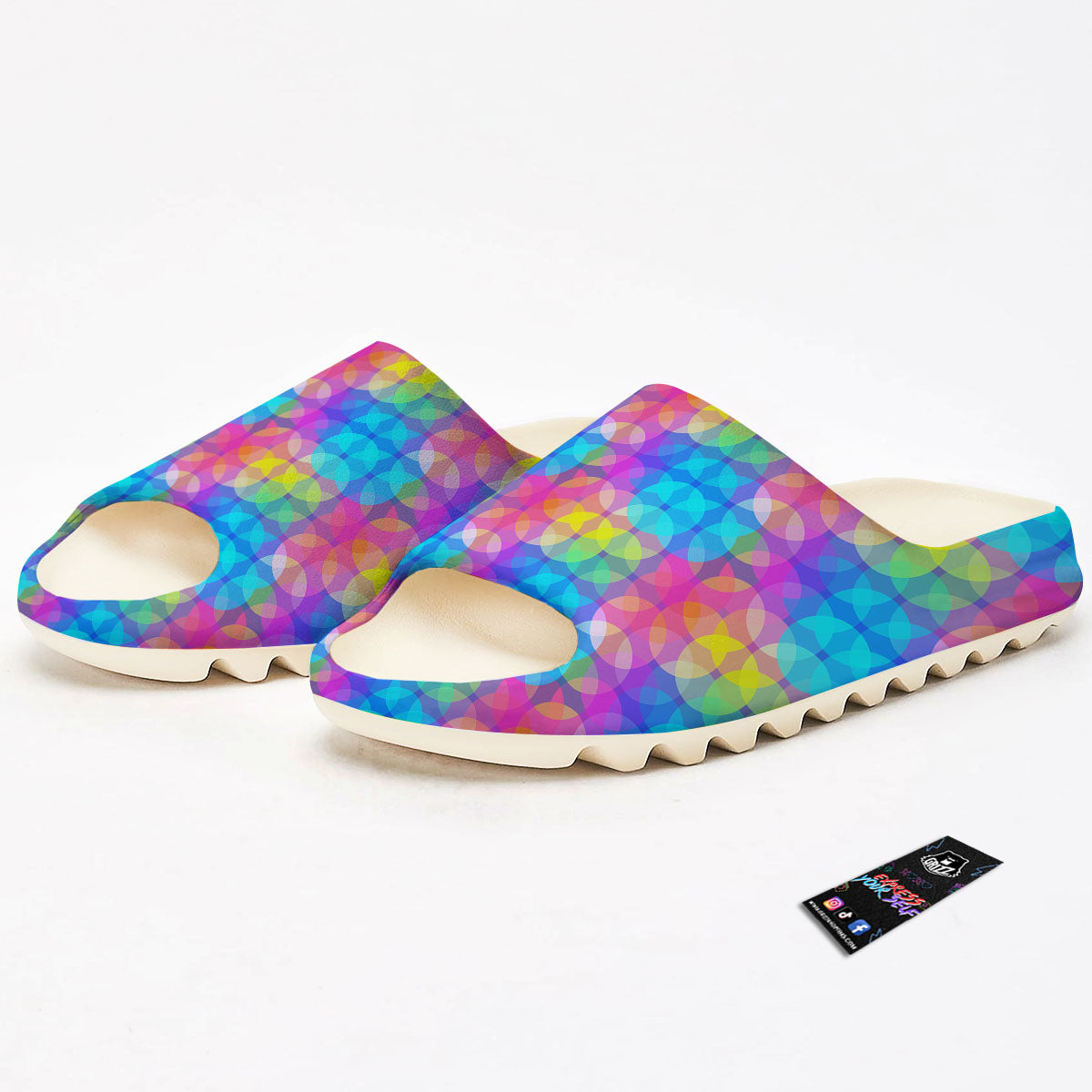 Disco Lights Colorful Print Pattern Sandals-grizzshop