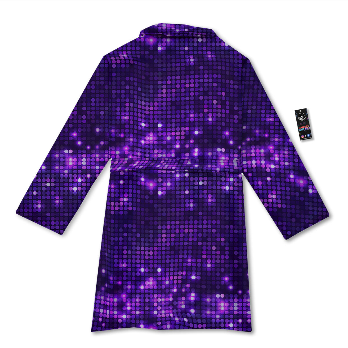 Disco Lights Purple Print Pattern Bathrobe-grizzshop