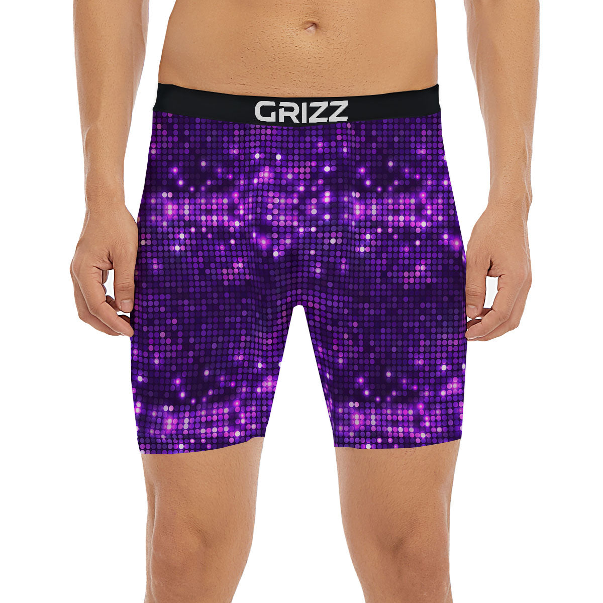 Disco Lights Purple Print Pattern Boxer Briefs-grizzshop
