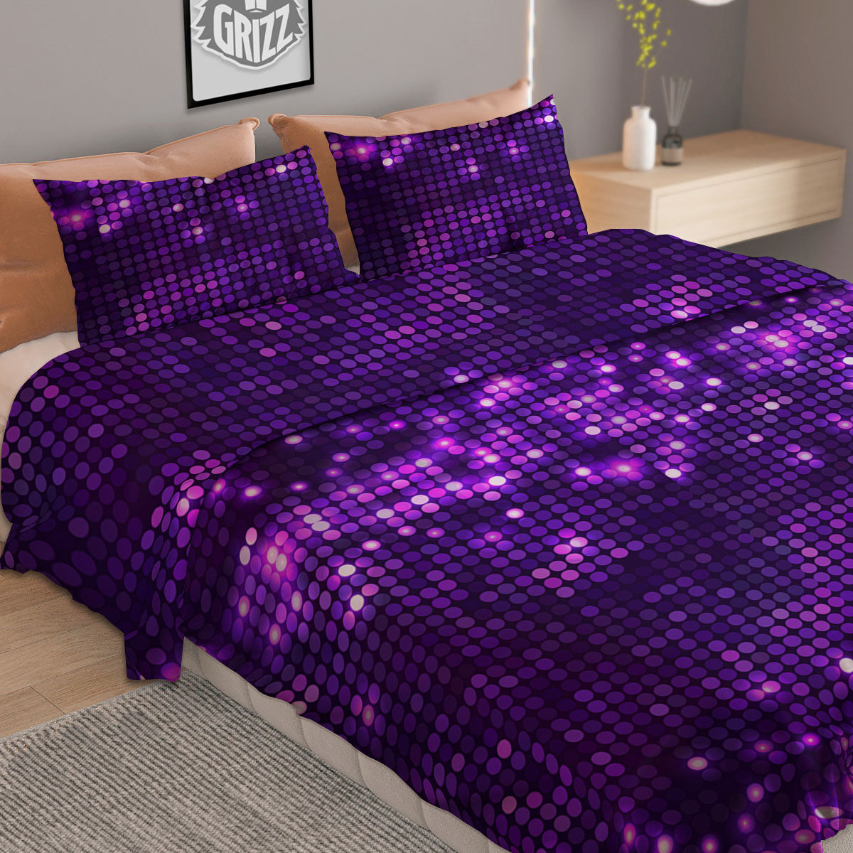 Cupcake Vintage Print Pattern Duvet Cover Bedding Set