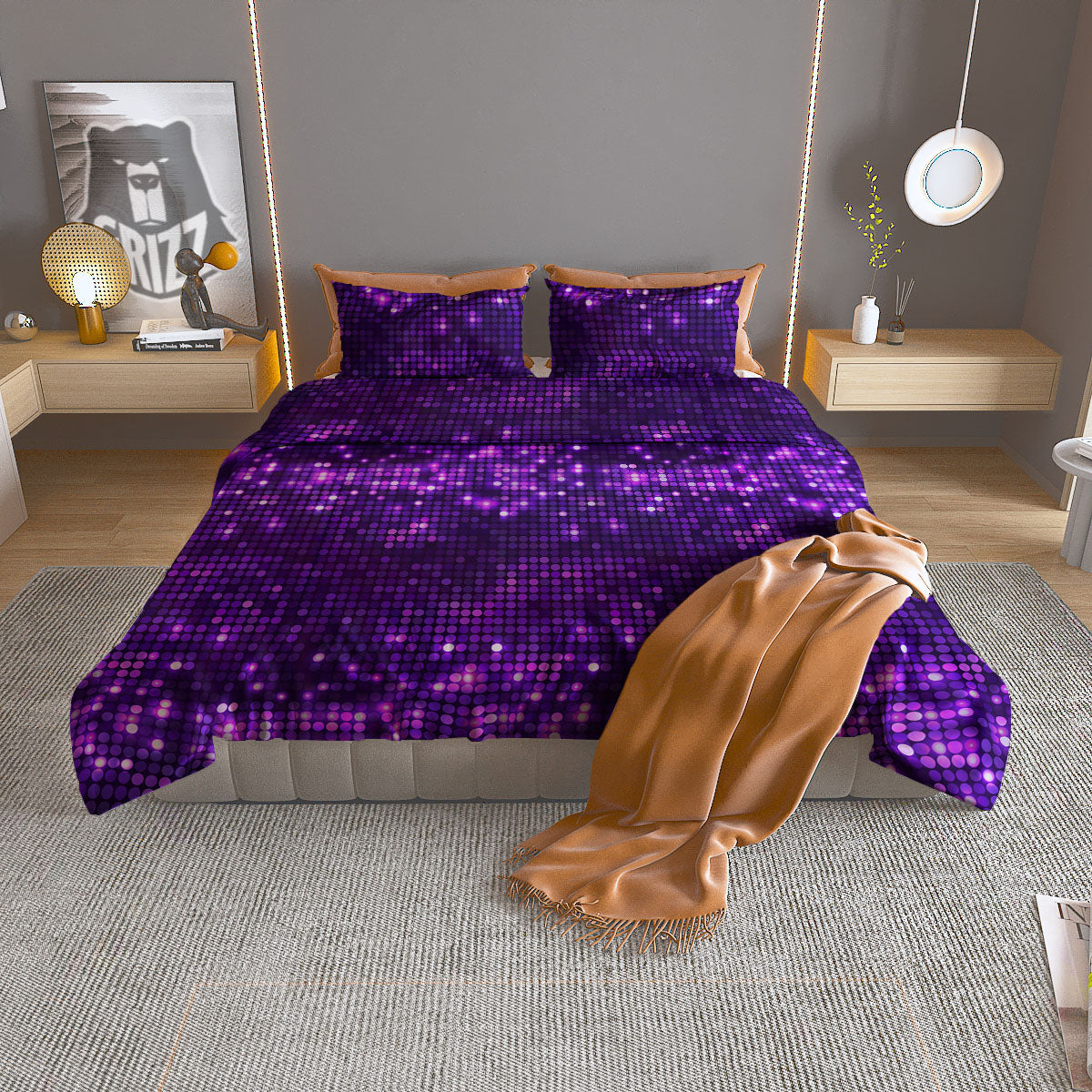 Cupcake Vintage Print Pattern Duvet Cover Bedding Set