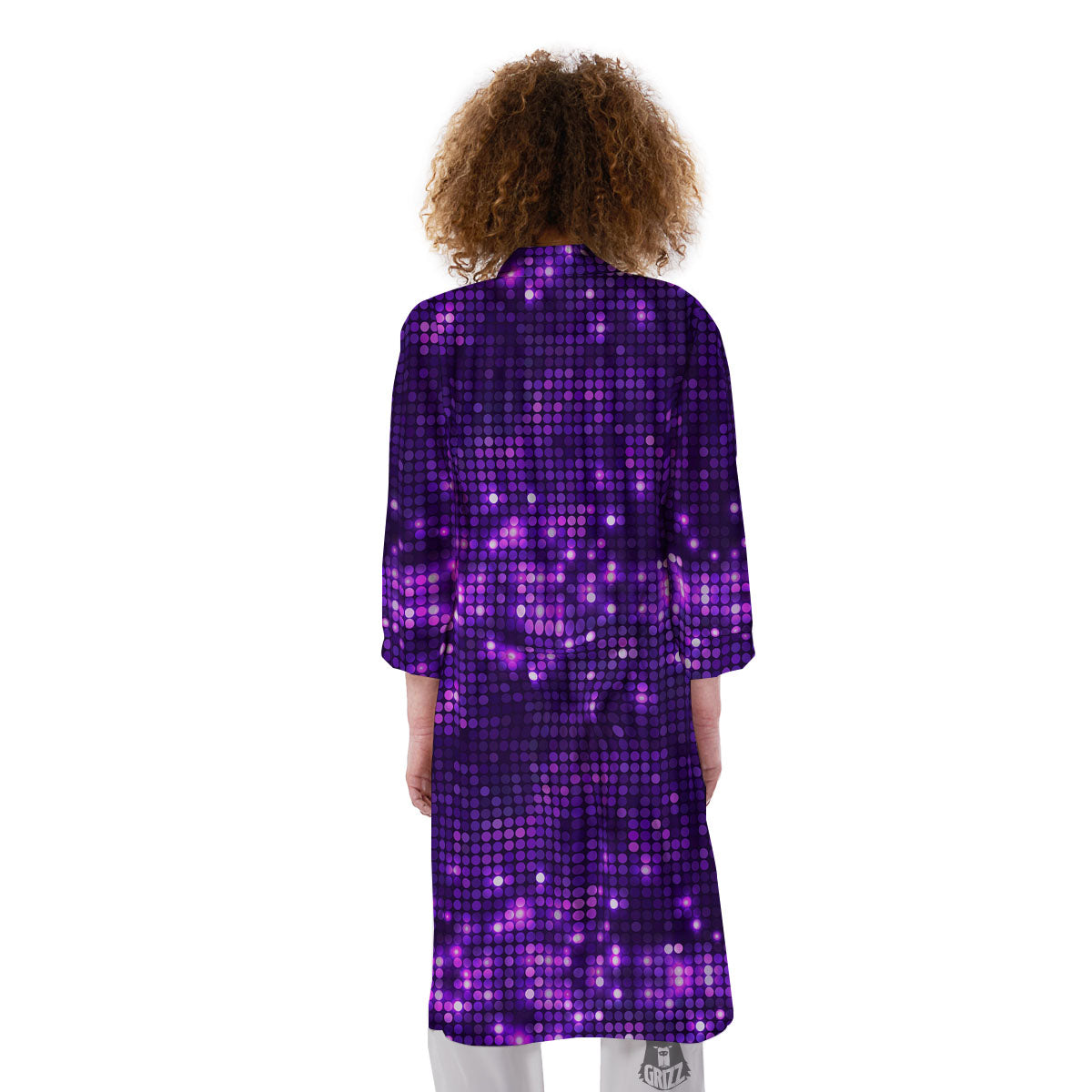 Disco Lights Purple Print Pattern Kimono-grizzshop