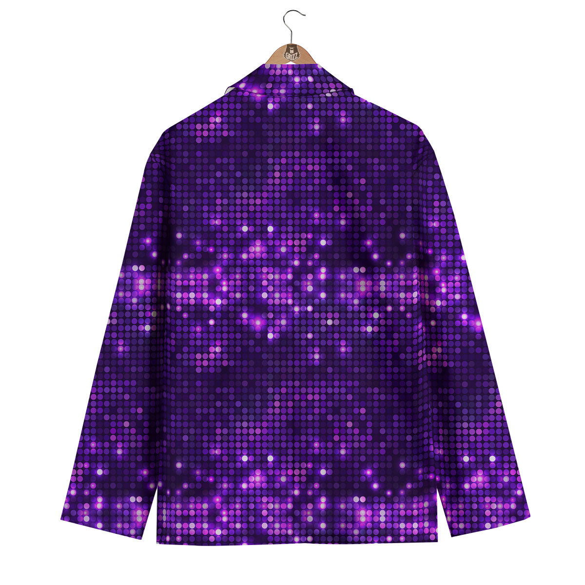 Disco Lights Purple Print Pattern Men's Blazer-grizzshop