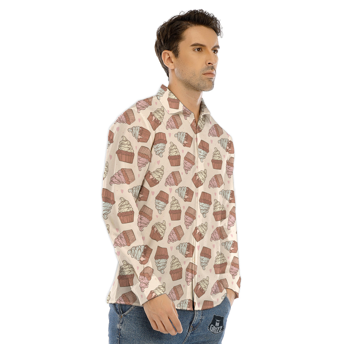 Disco Lights Purple Print Pattern Men's Dress Shirts-grizzshop