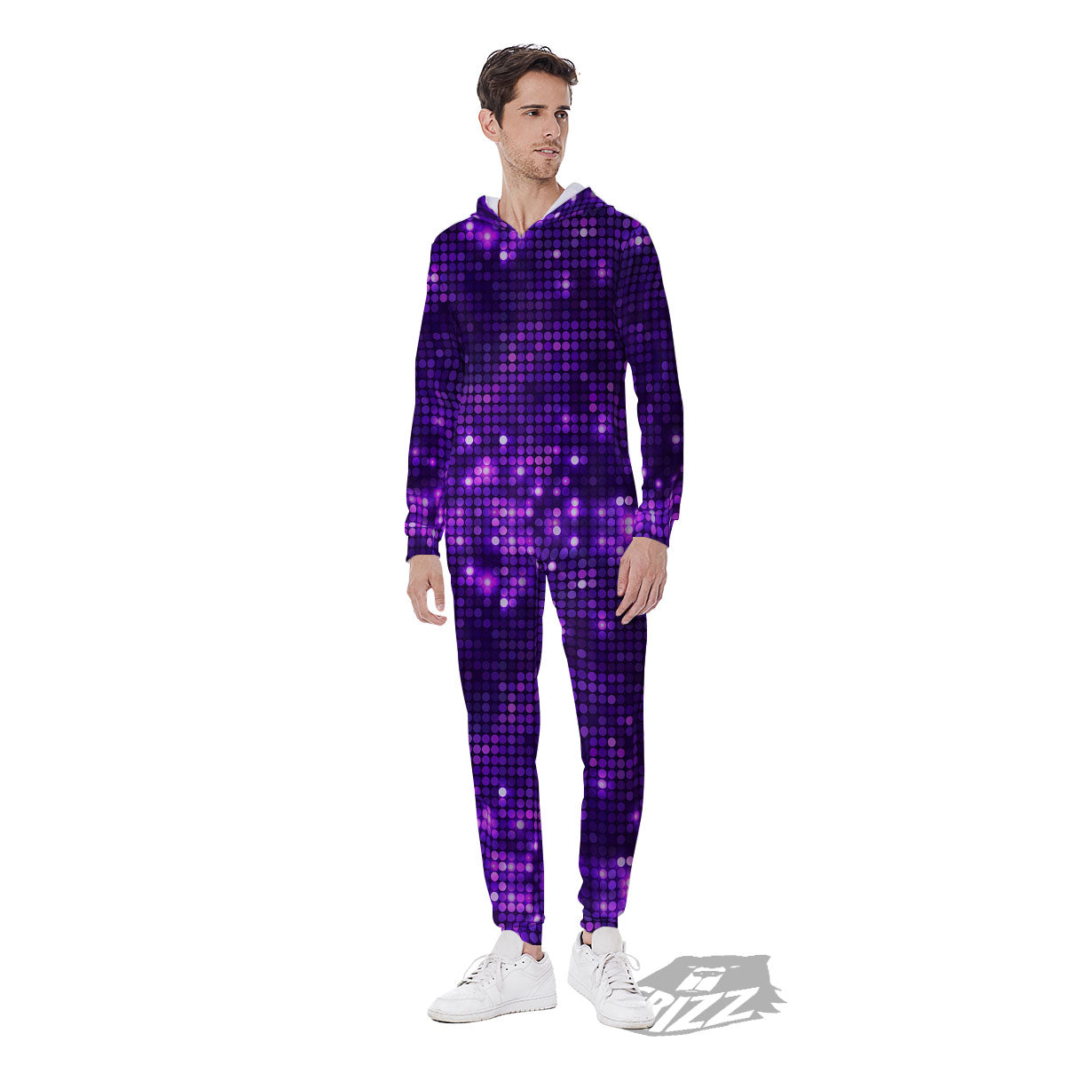 Disco Lights Purple Print Pattern Men's Jumpsuit-grizzshop