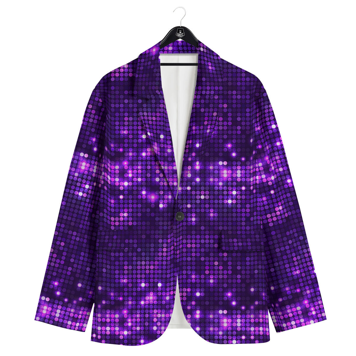 Disco Lights Purple Print Pattern Men's Sport Coat-grizzshop