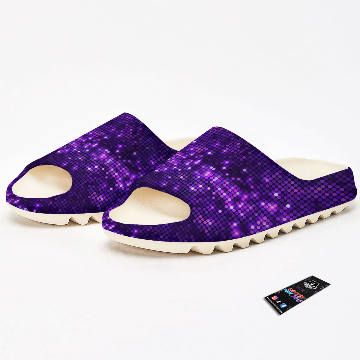 Disco Lights Purple Print Pattern Sandals-grizzshop
