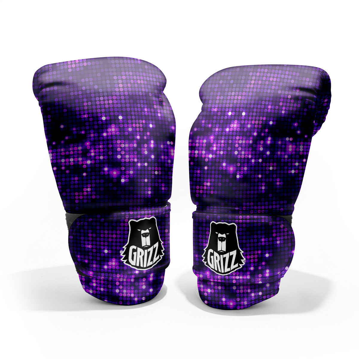 Disco Lights Purple Print Pattern Pro Boxing Glove