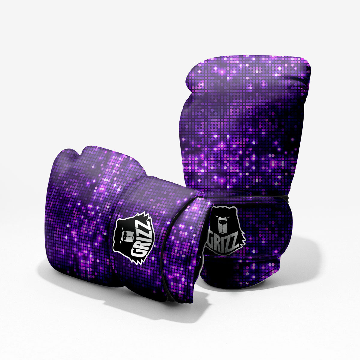 Disco Lights Purple Print Pattern Pro Boxing Glove