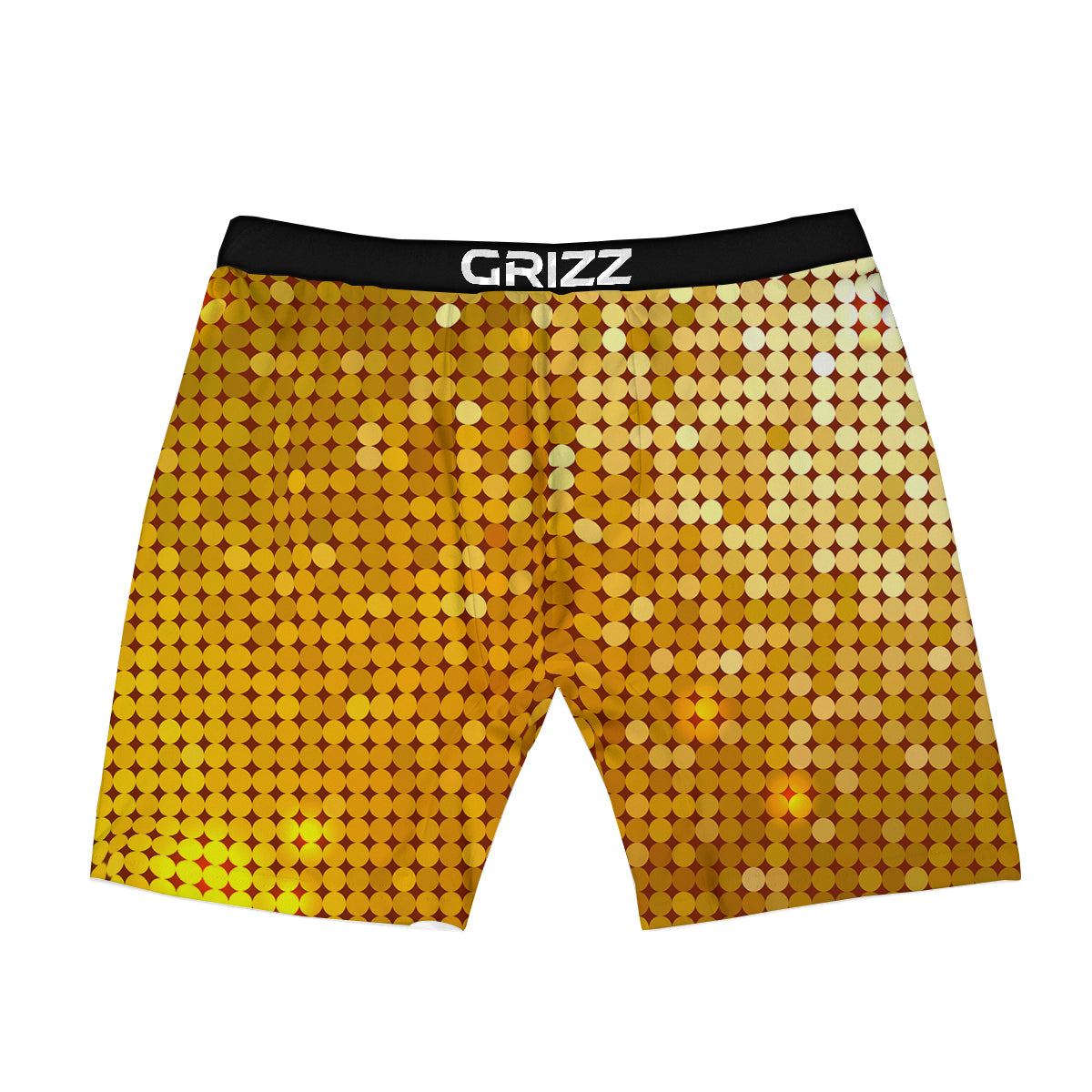 Disco Shiny Golden Texture Print Boxer Briefs-grizzshop