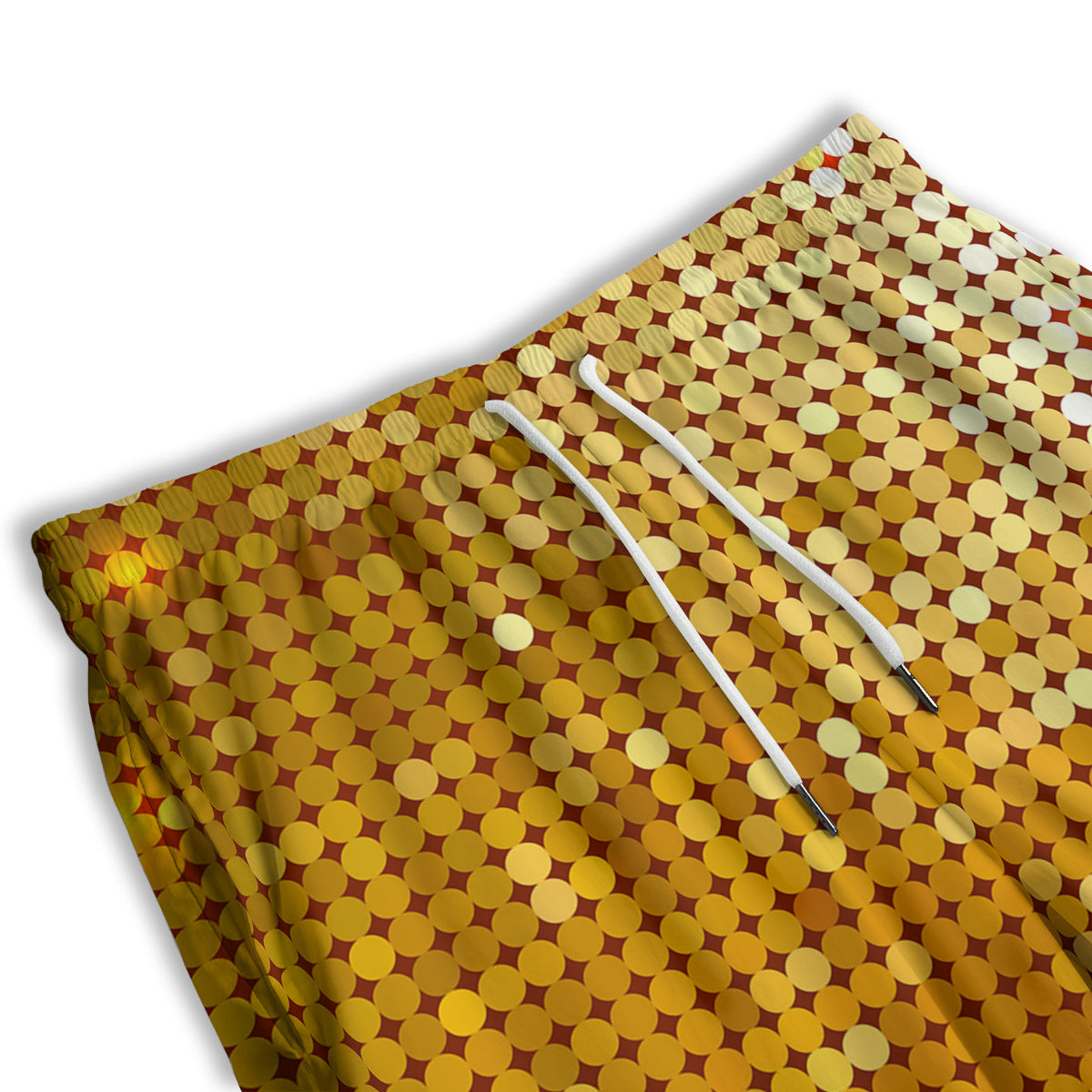 Disco Shiny Golden Texture Print Men's Athletic Shorts
