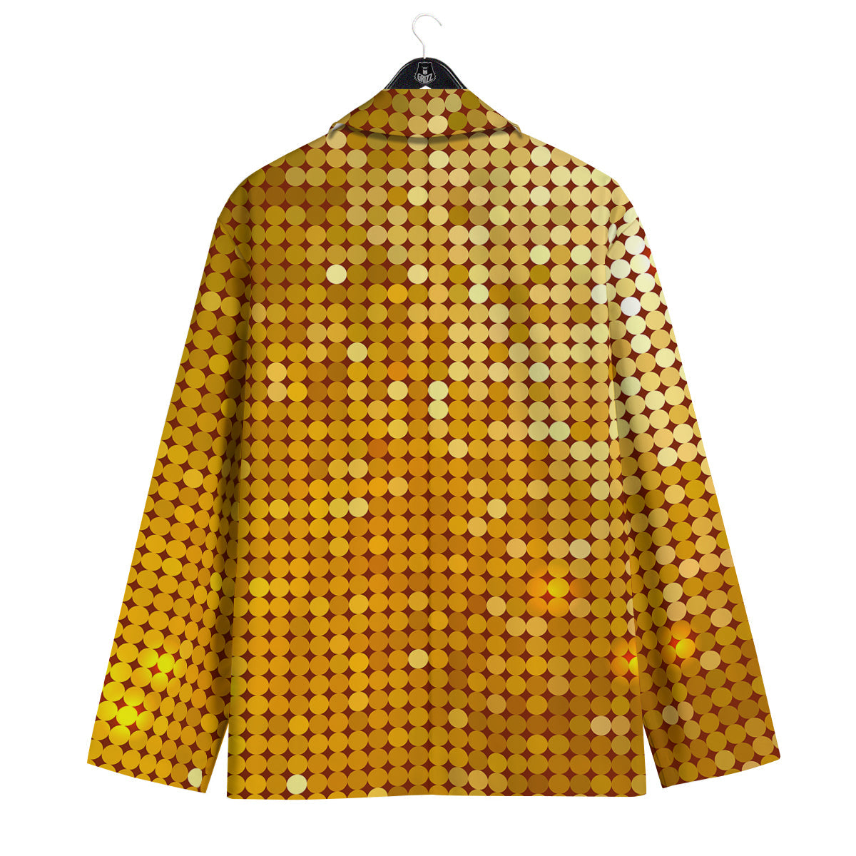 Disco Shiny Golden Texture Print Men's Sport Coat-grizzshop
