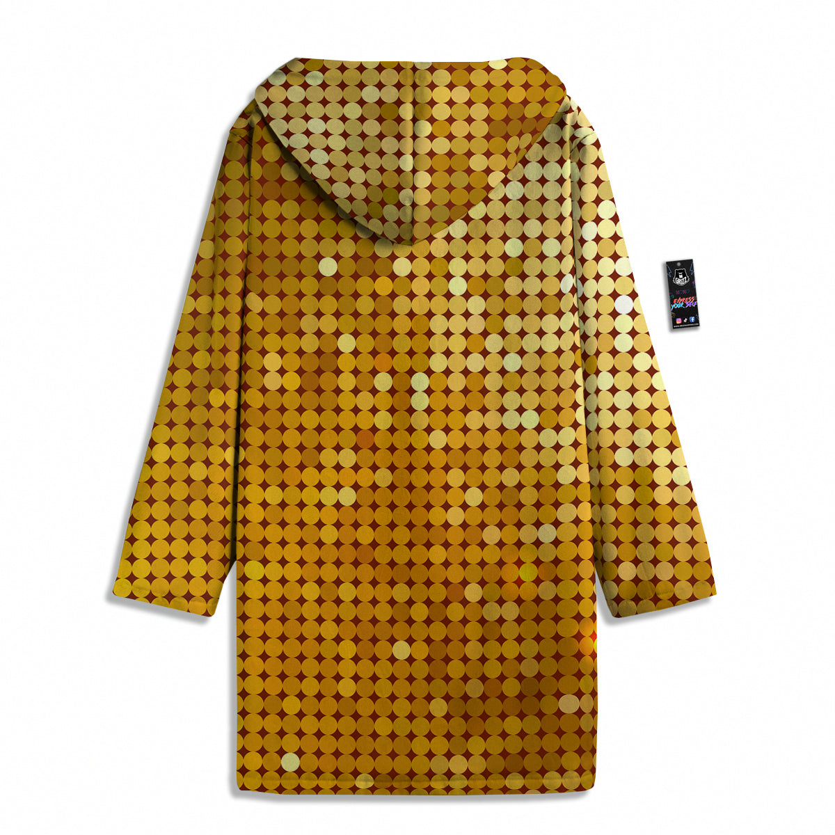 Disco Shiny Golden Texture Print Men's Windbreaker Jacket-grizzshop