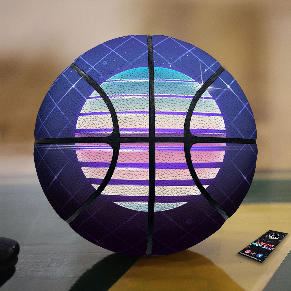 Cupcake Vintage Print Pattern Basketball