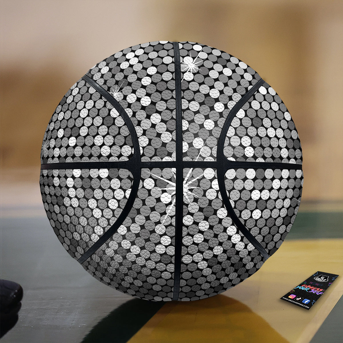 Disco Ball Texture Print Basketball