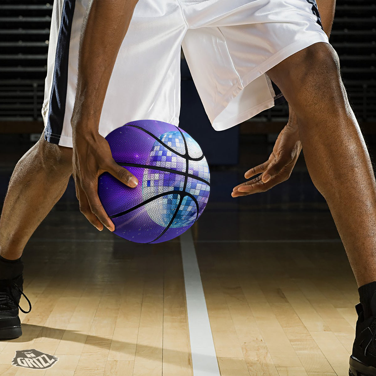 Disco Ball Ultraviolet Print Basketball