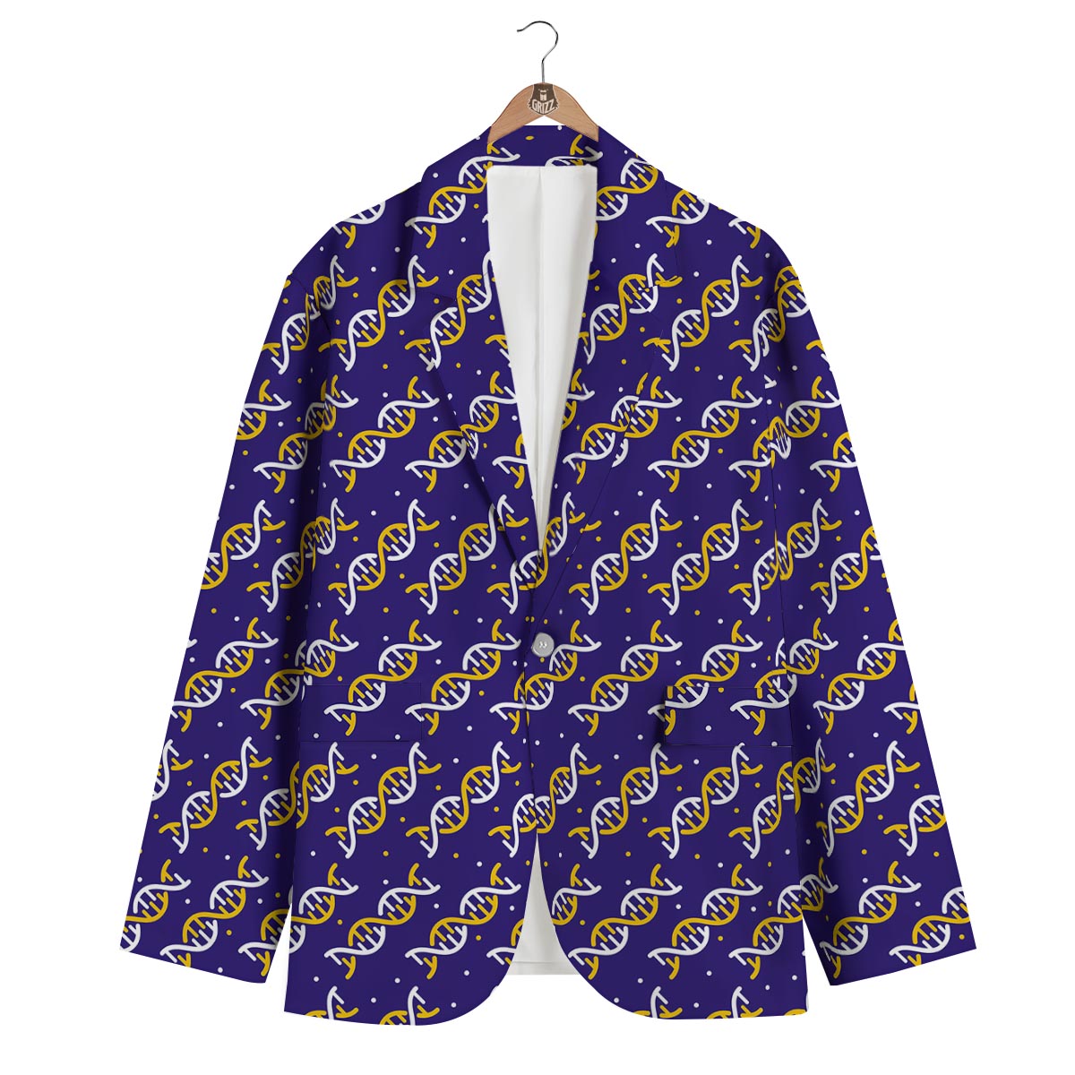 Dna Print Pattern Men's Blazer-grizzshop