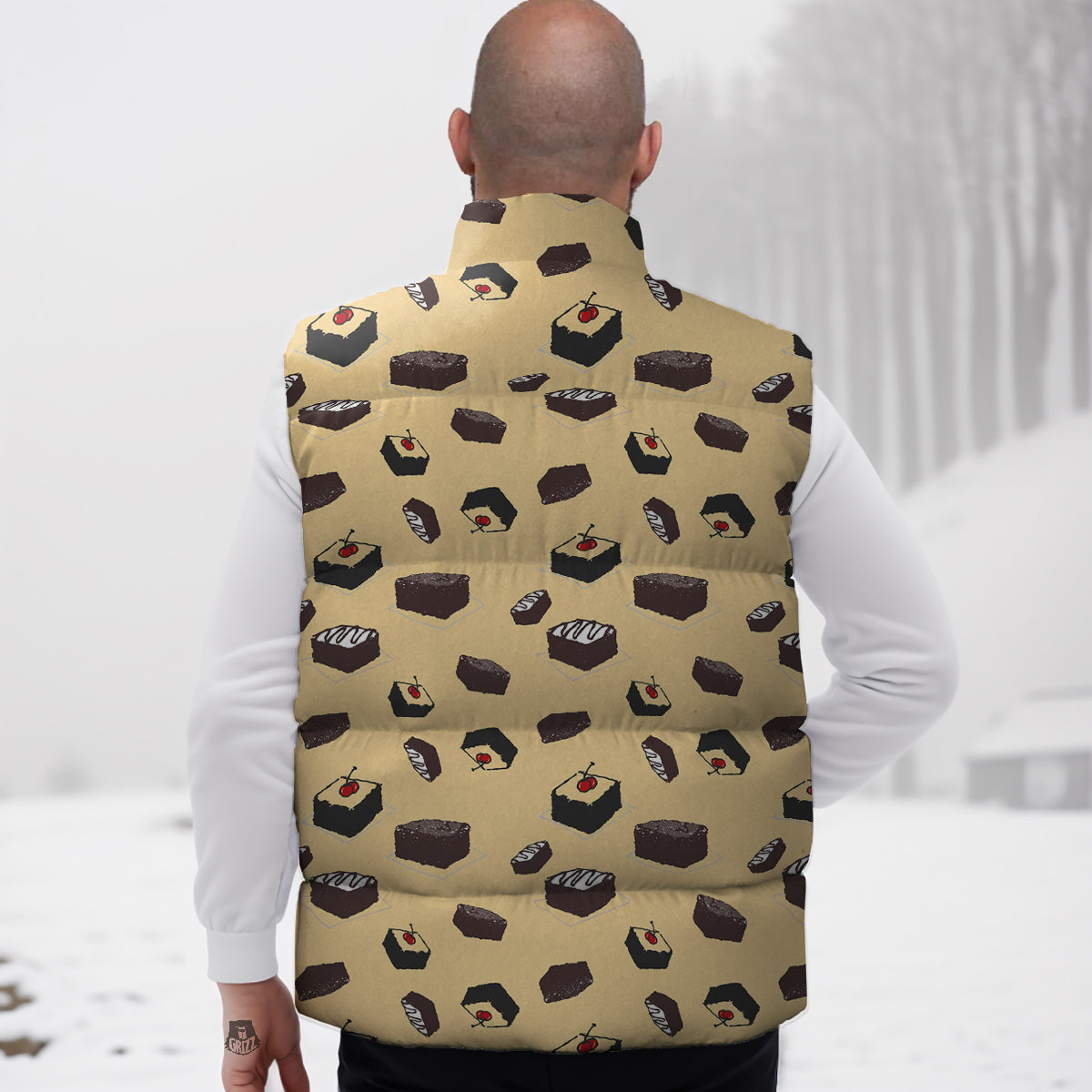 Doberman Dog Pattern Print Down Vest-grizzshop