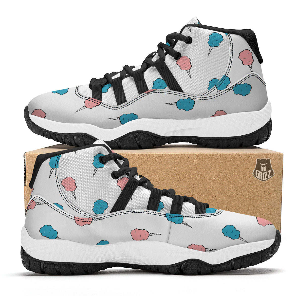 Dobermann Heart Print Pattern Black Bball Shoes-grizzshop