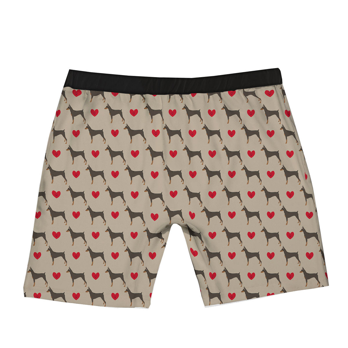 Dobermann Heart Print Pattern Boxer Briefs-grizzshop