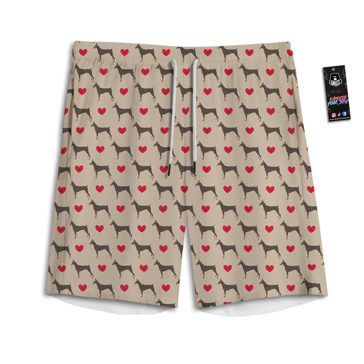 Denim Jeans Light Blue Print Men's Athletic Shorts