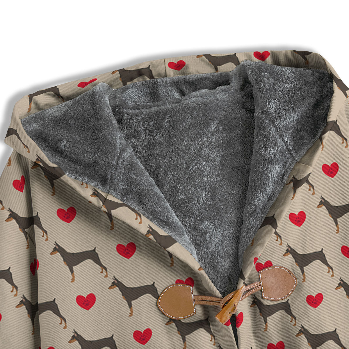 Dobermann Heart Print Pattern Men's Windbreaker Jacket-grizzshop