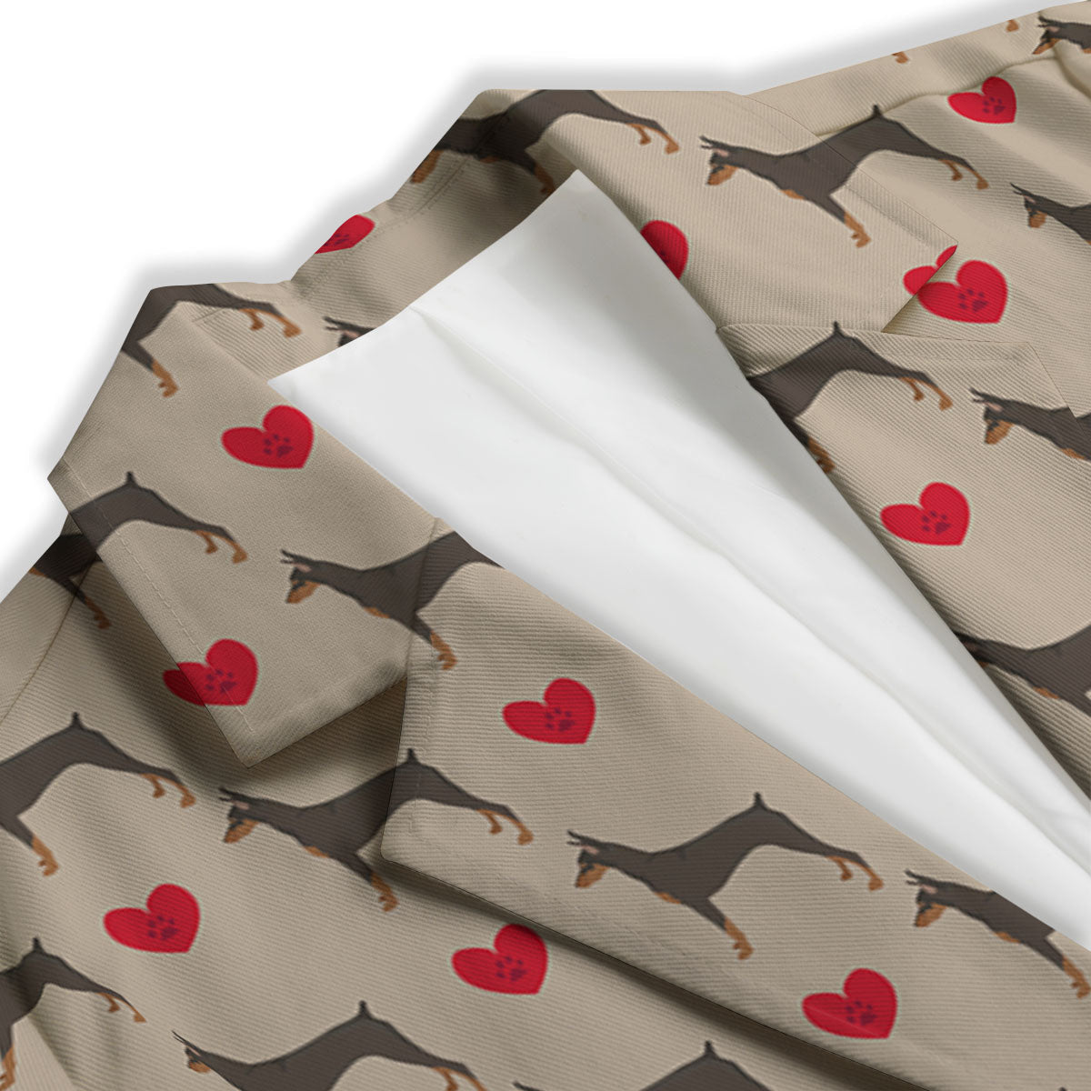Dobermann Heart Print Pattern Women's Blazer-grizzshop