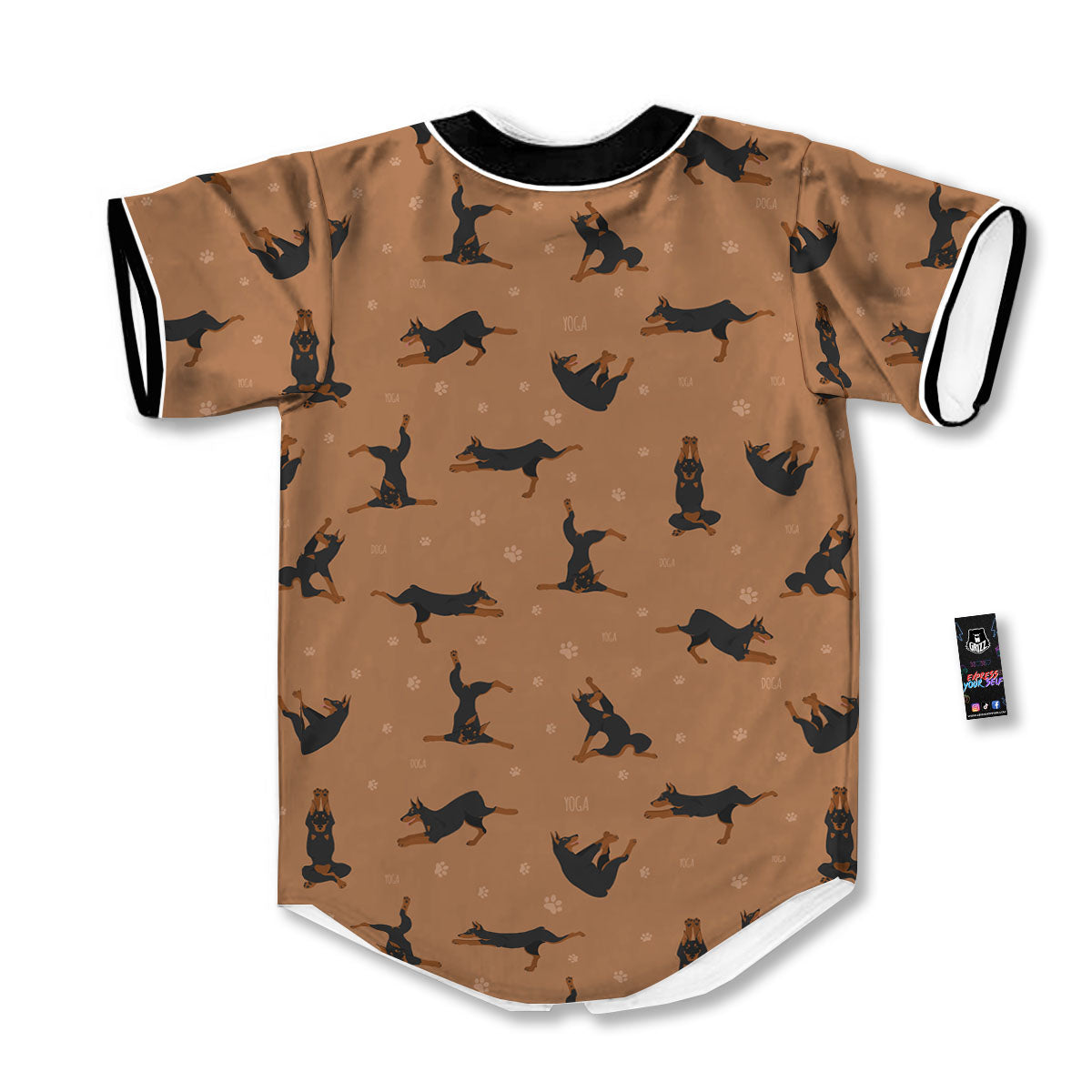 Dobermann Print Pattern Baseball Jersey-grizzshop