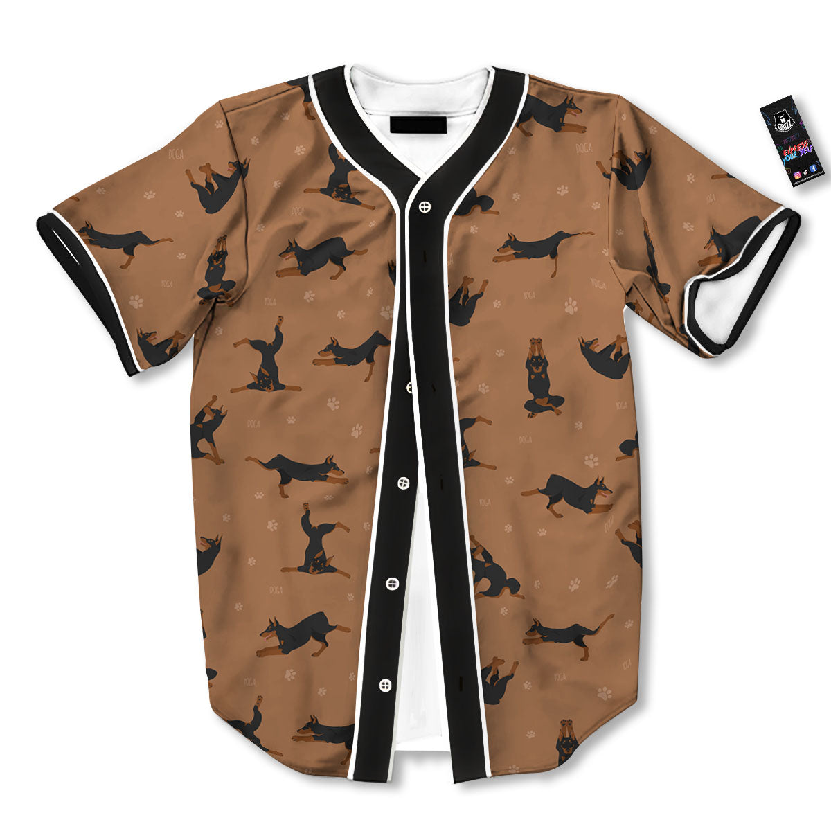 Dobermann Print Pattern Baseball Jersey-grizzshop