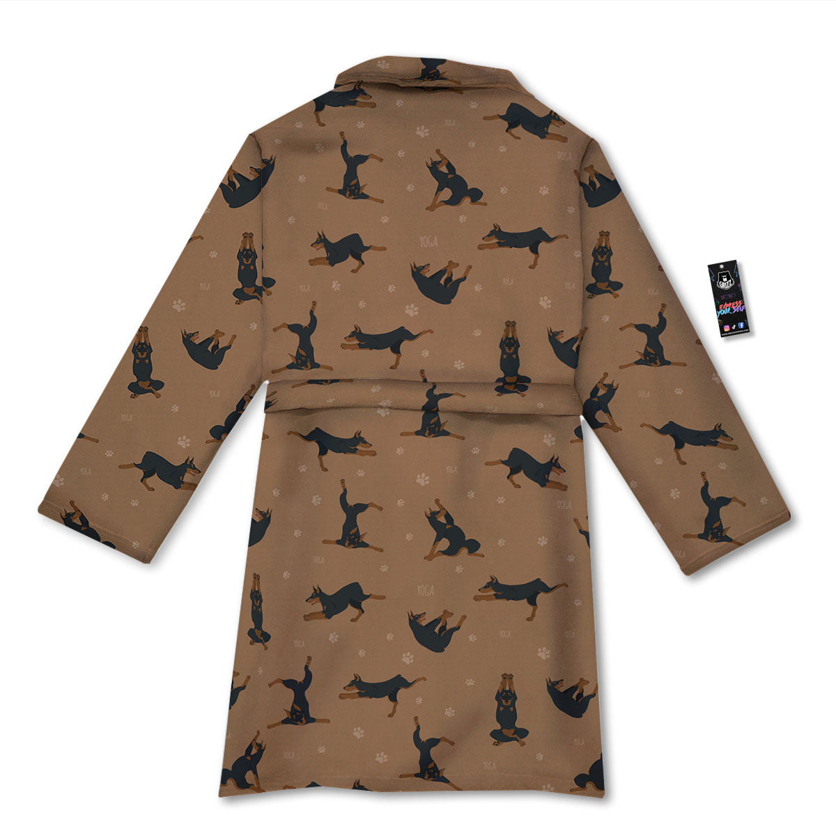 Dobermann Print Pattern Bathrobe-grizzshop