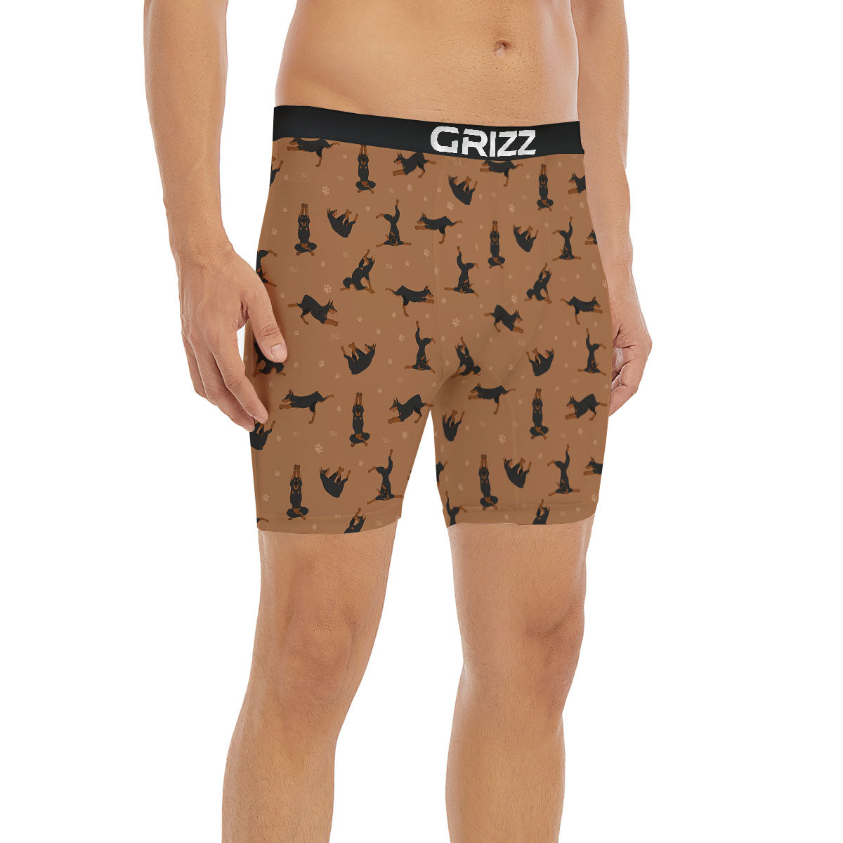 Dobermann Print Pattern Boxer Briefs-grizzshop