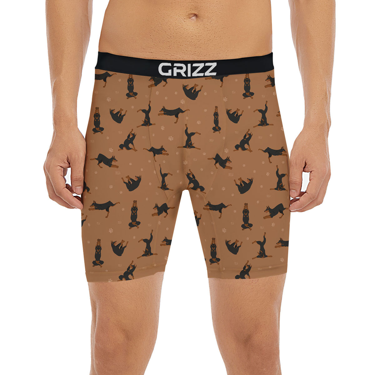 Dobermann Print Pattern Boxer Briefs-grizzshop