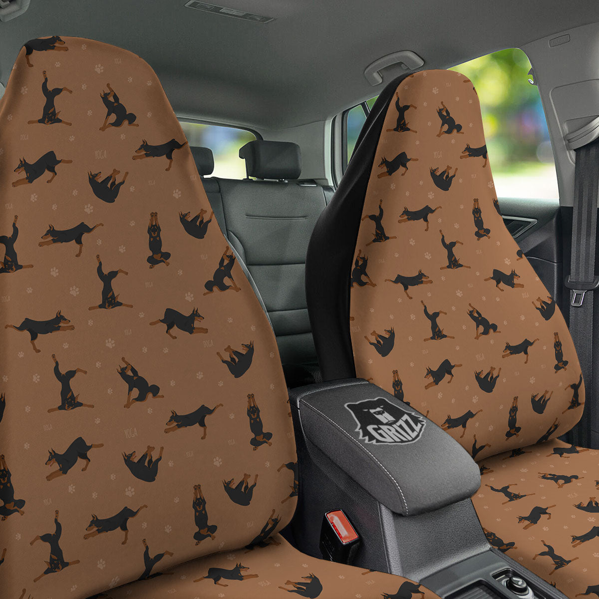 Dobermann Print Pattern Car Seat Covers-grizzshop