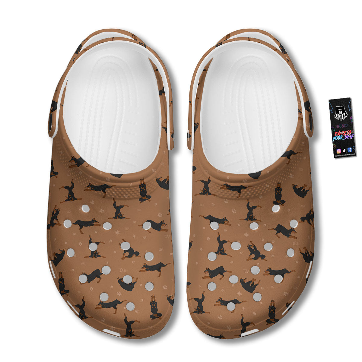 Dobermann Print Pattern Clog-grizzshop
