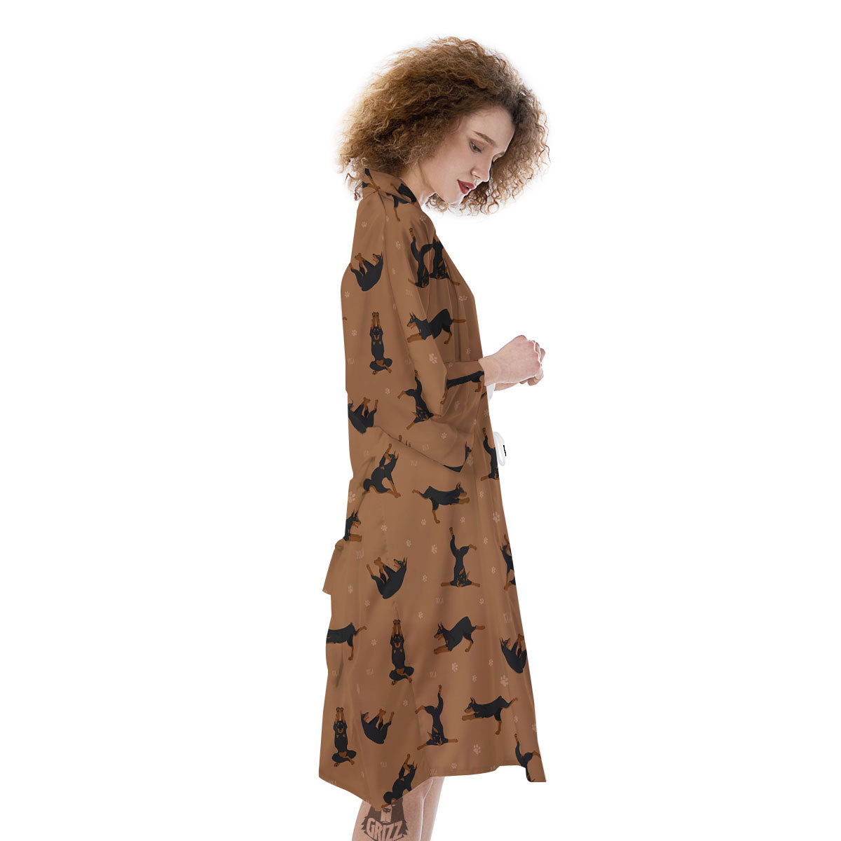Dobermann Print Pattern Kimono-grizzshop