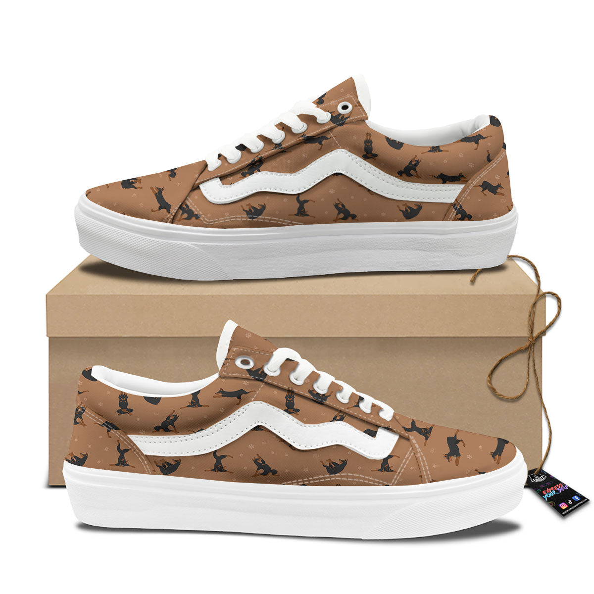 Dobermann Print Pattern Skate Shoes-grizzshop