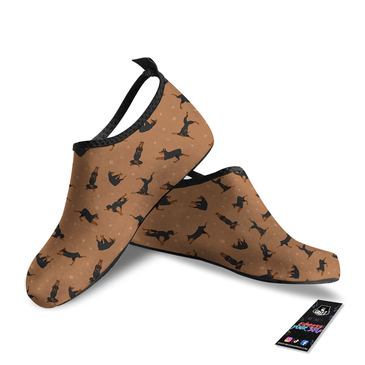 Dobermann Print Pattern Water Shoes-grizzshop