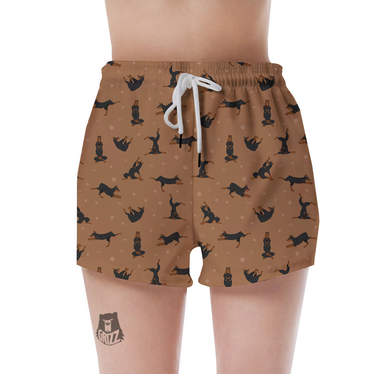 Dobermann Print Pattern Women's Shorts-grizzshop