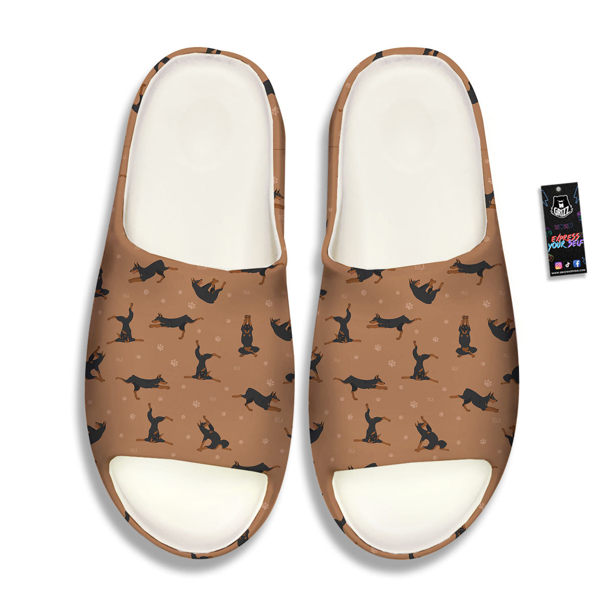 Dobermann Print Pattern Sandals-grizzshop