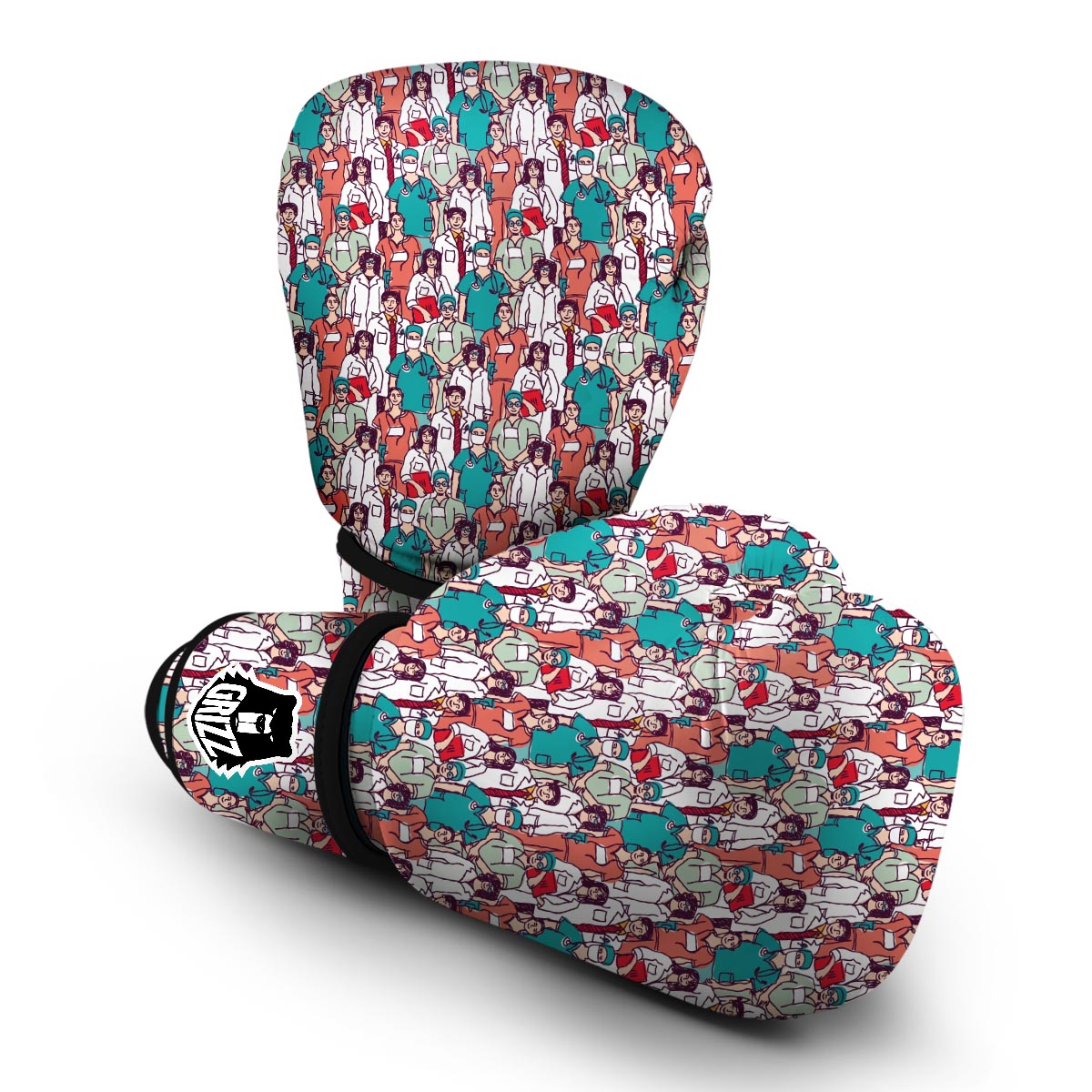 Docter Nurse Pattern Print Boxing Gloves-grizzshop