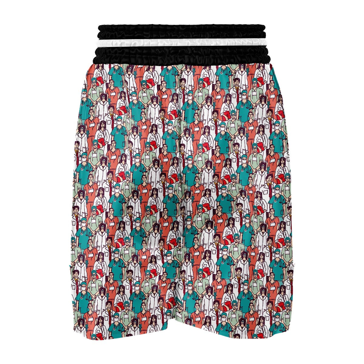 Docter Nurse Pattern Print Boxing Shorts-grizzshop