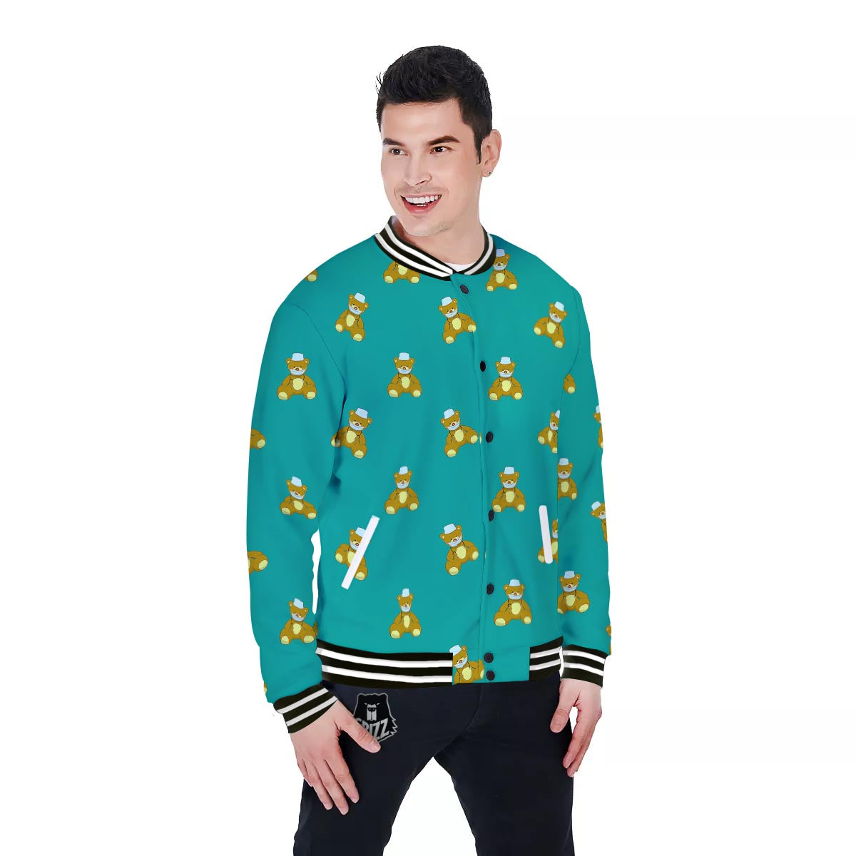 Doctor Teddy Bear Print Pattern Baseball Jacket-grizzshop