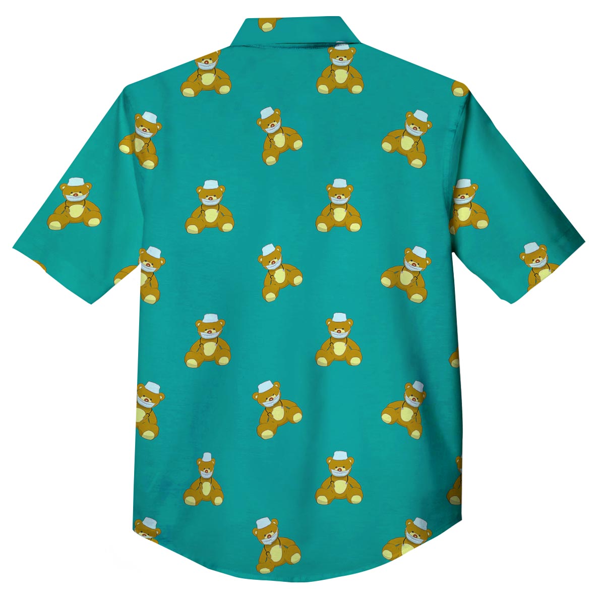 Doctor Teddy Bear Print Pattern Button Up Shirt-grizzshop