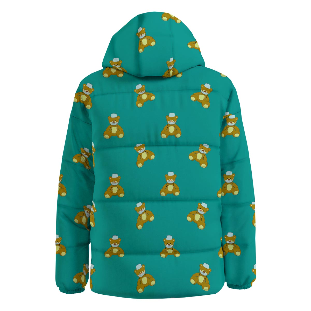 Doctor Teddy Bear Print Pattern Down Jacket-grizzshop