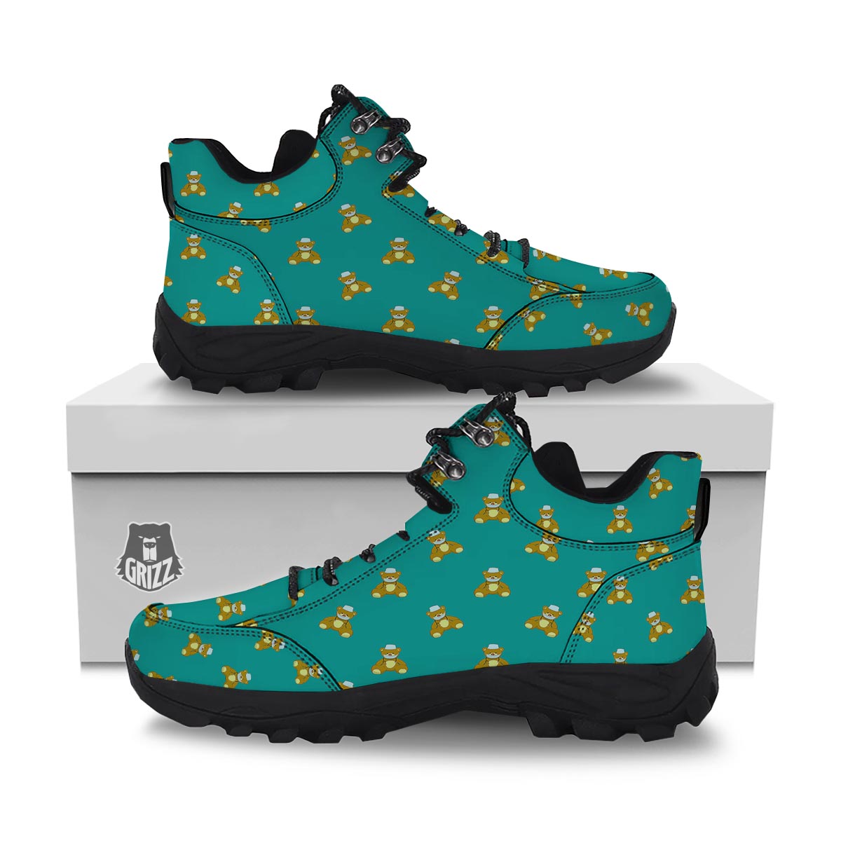 Doctor Teddy Bear Print Pattern Hiking Shoes-grizzshop