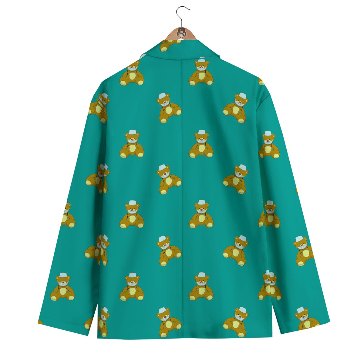 Doctor Teddy Bear Print Pattern Men's Blazer-grizzshop