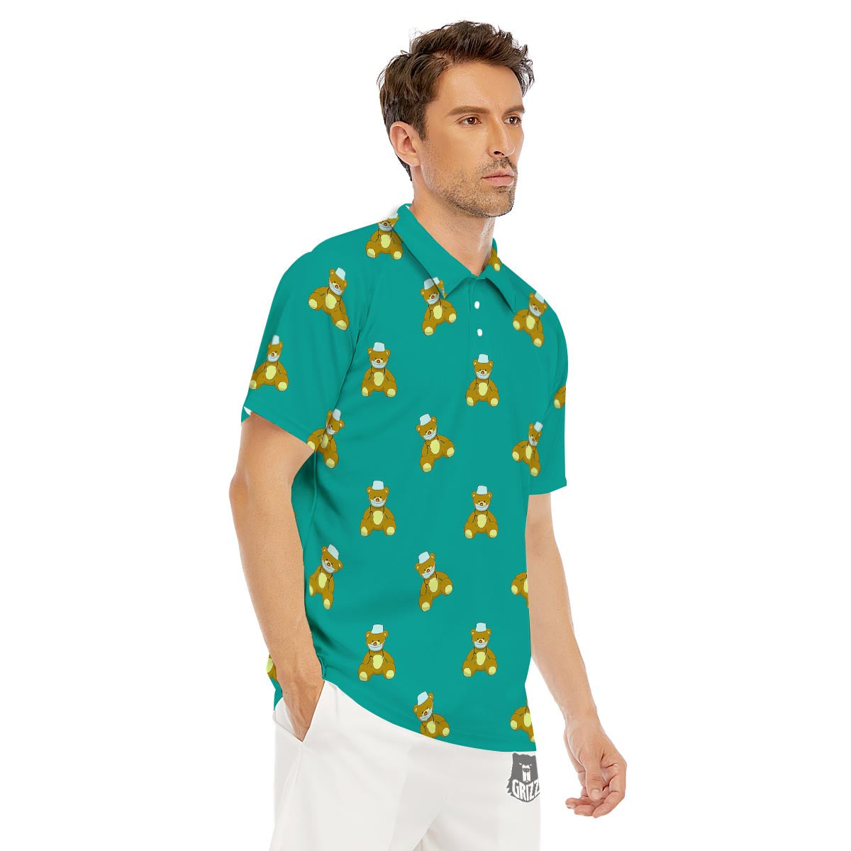 Doctor Teddy Bear Print Pattern Men's Golf Shirts-grizzshop