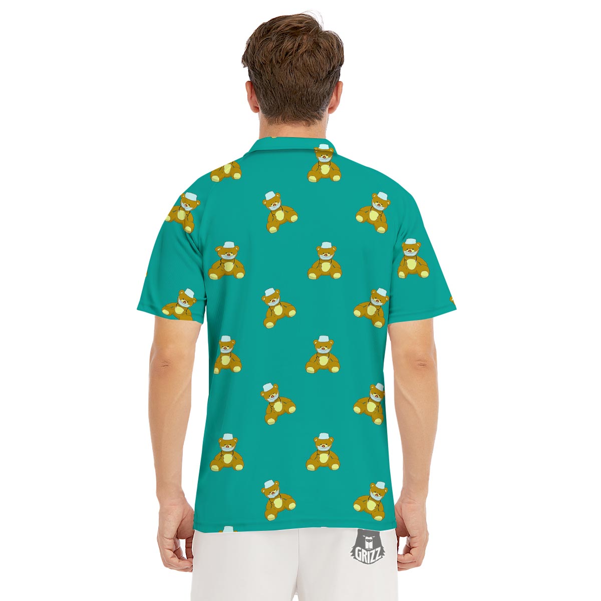 Doctor Teddy Bear Print Pattern Men's Golf Shirts-grizzshop